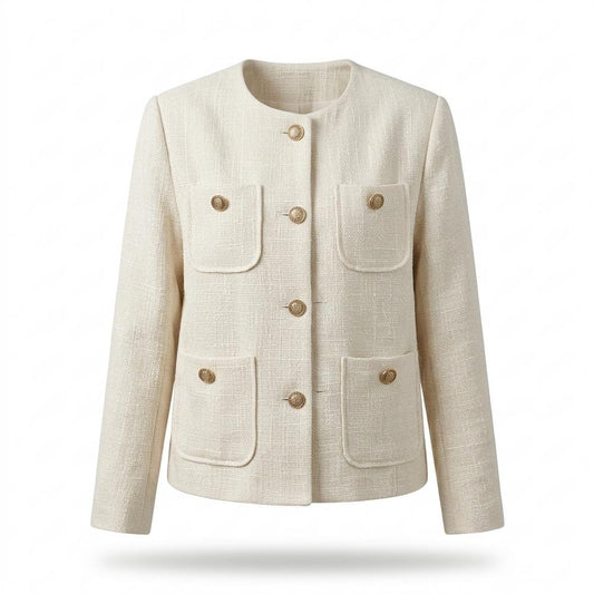 Gentleman Code - Cifid | Strukturiert Kragenlos Jacke Damen