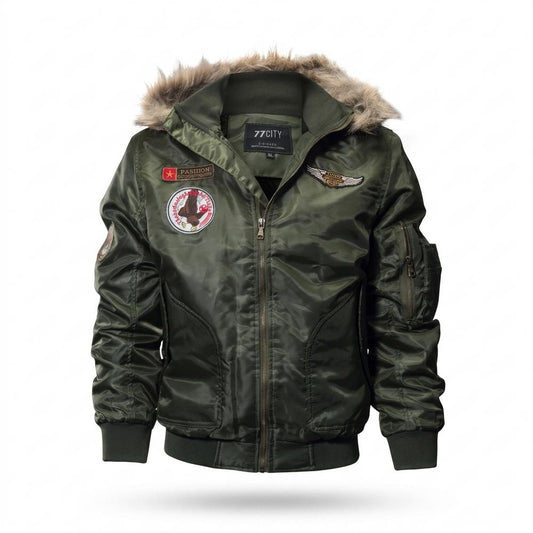 Gentleman Code - Cehan | Gefüttert Pelzbesetzt Jacke Herren