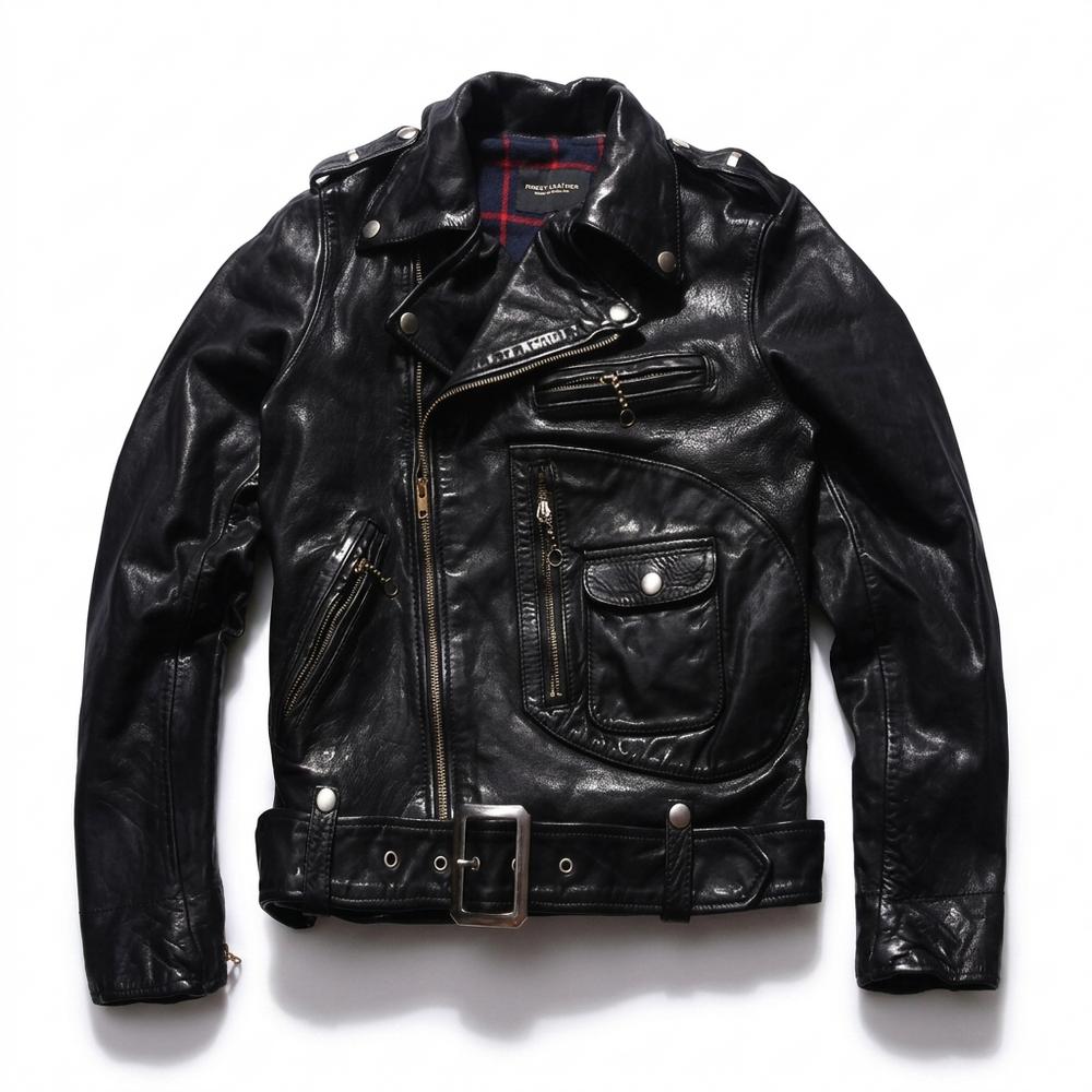 Gentleman Code - Sokos | Asymmetrisch Gegürtelt Lederjacke Unisex