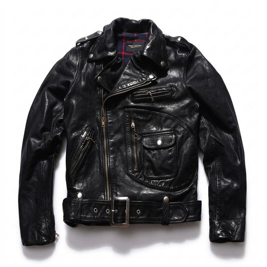 Nobleman Code - Sokos | Asymmetrisch Gegürtelt Lederjacke Unisex