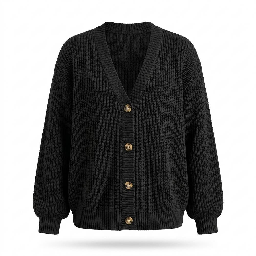 Nobleman Code - Larir | Gerippte Langärmlige Strickjacke Damen
