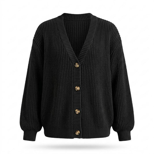 Gentleman Code - Larir | Gerippte Langärmlige Strickjacke Damen