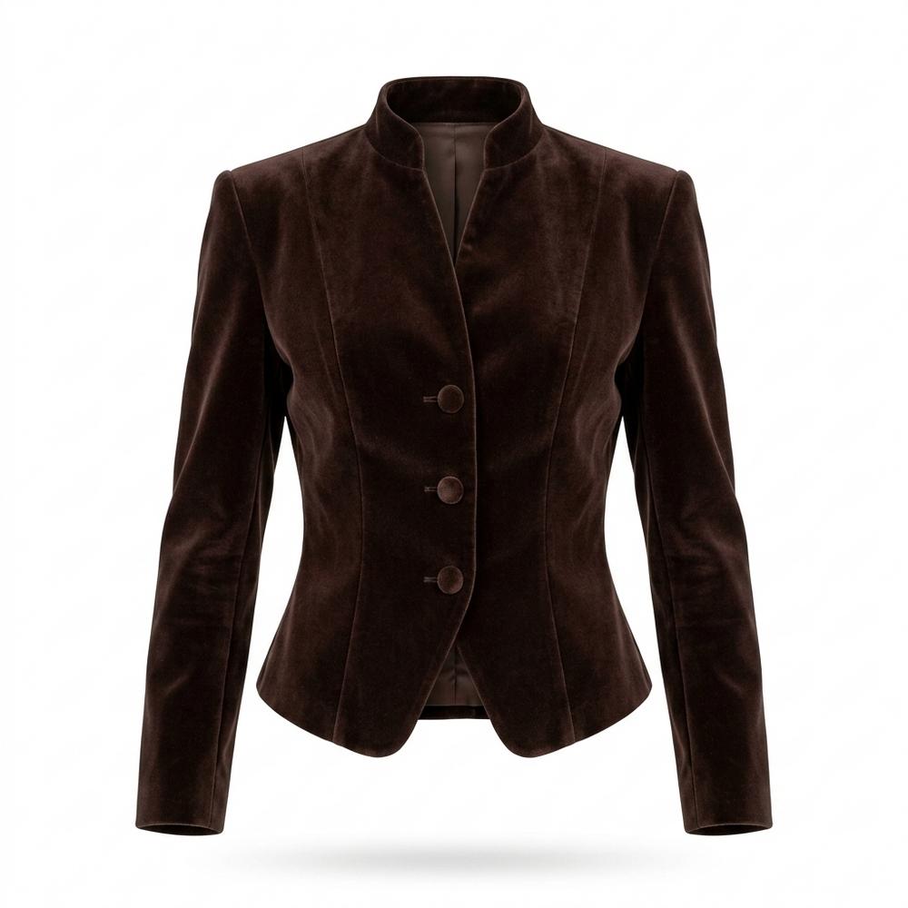 Gentleman Code - Aitam | Tailliert Geknöpft Wildleder-Jacke Damen