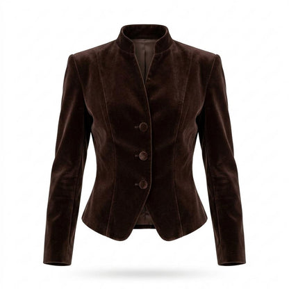 Gentleman Code - Aitam | Tailliert Geknöpft Wildleder-Jacke Damen