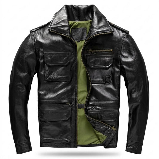 Nobleman Code - Yimos | Gefütterte Funktionale Lederjacke Herren
