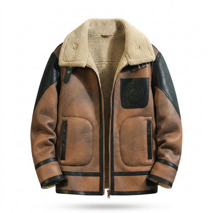 Gentleman Code - Vewid | Gefüttert Zweifarbig Lederjacke Herren