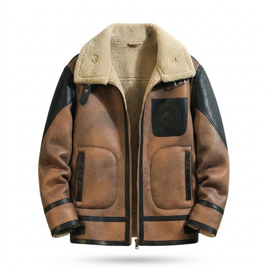 Nobleman Code - Vewid | Gefüttert Zweifarbig Lederjacke Herren