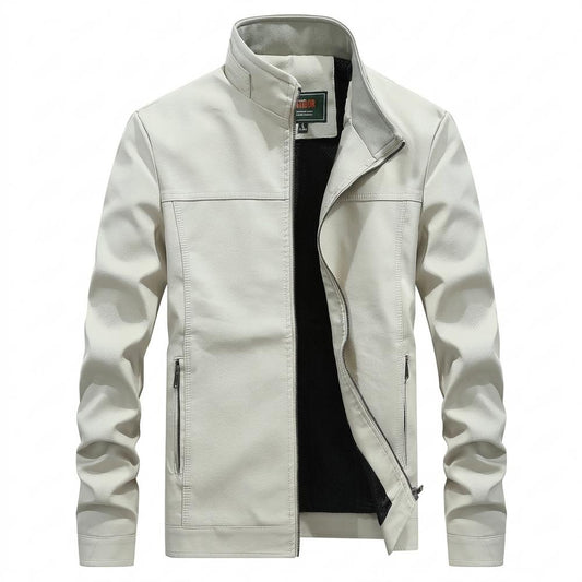 Gentleman Code - Ceped | Gefüttert Strukturiert Lederjacke Herren