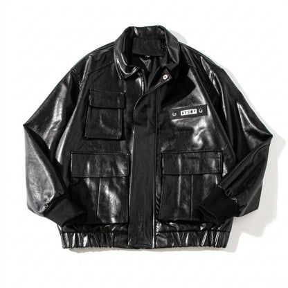 Gentleman Code - Eubol | Glänzend Funktional Lederjacke Unisex
