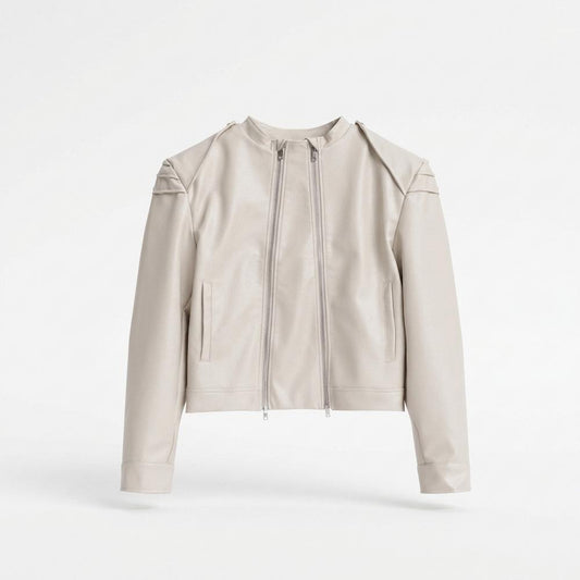 Nobleman Code - Vilal | Glatt Tailliert Lederjacke Damen
