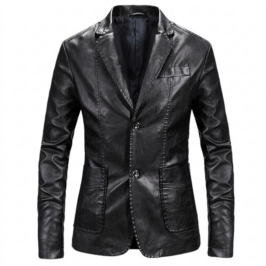 Nobleman Code - Tapul | Einreihige Taillierte Lederjacke Herren