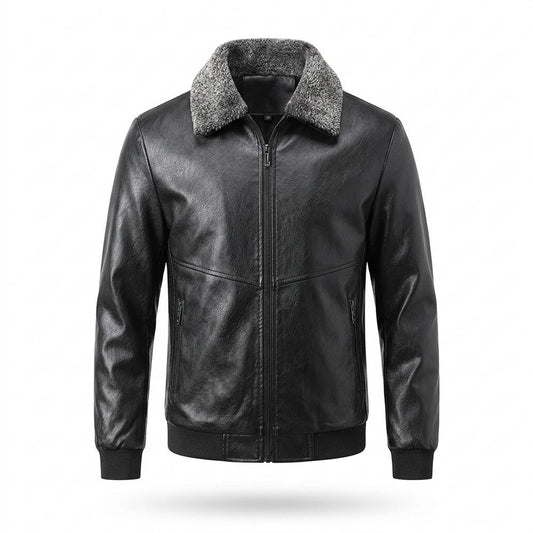 Nobleman Code - Ligit | Gefütterte Pelzbesetzte Lederjacke Herren