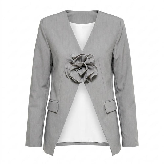 Gentleman Code - Keles | Kragenloser Plissierter Anzug Damen