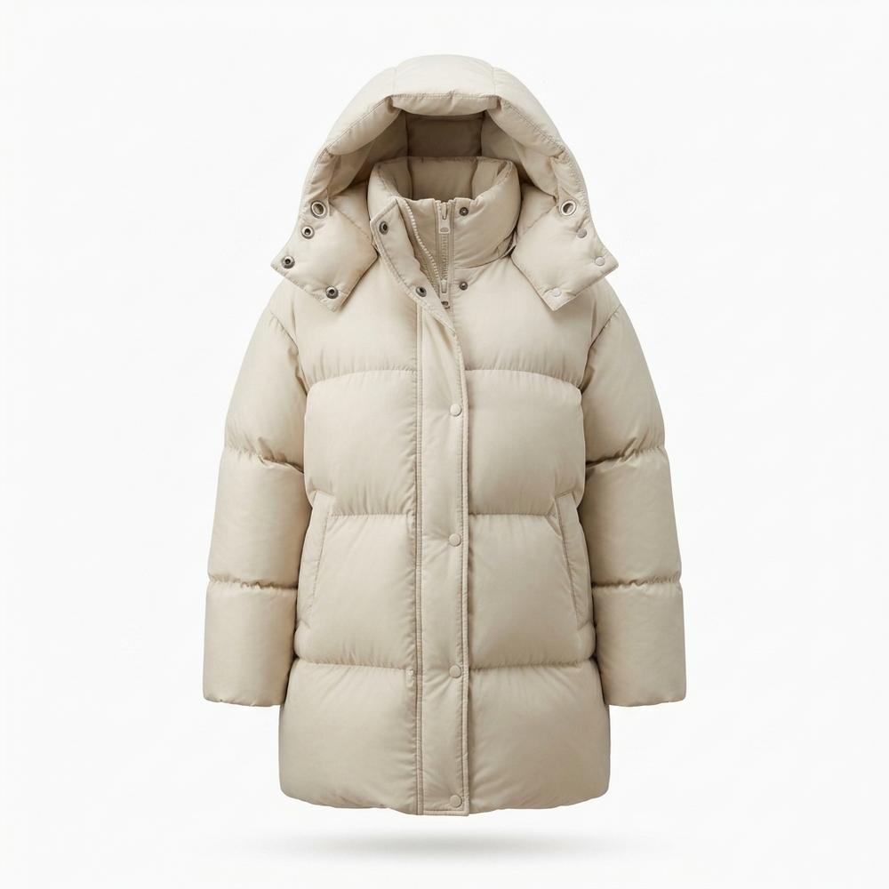 Nobleman Code - Vezur | Wattierter Knielanger Mantel Damen