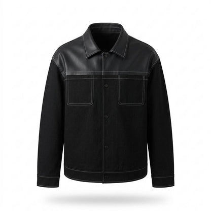 Gentleman Code - Sever | Kontrastgesteppte Material-Mix Jacke Herren