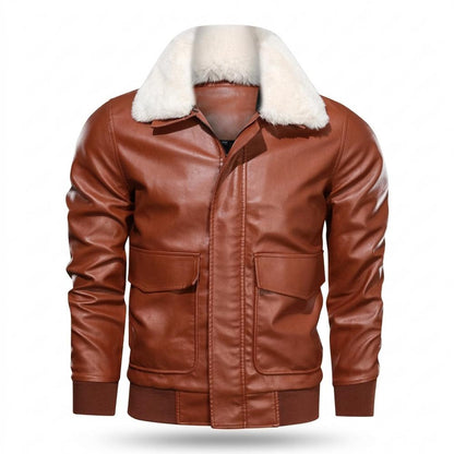 Gentleman Code - Nivat | Gefütterte Fellbesetzte Lederjacke Herren