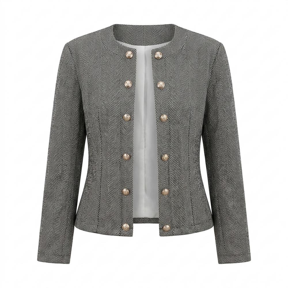 Nobleman Code - Rotut | Fischgratgemustert Tailliert Jacke Damen