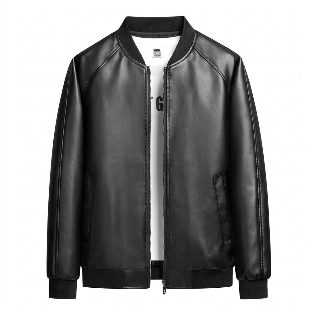 Gentleman Code - Cogiv | Glatte Gefütterte Lederjacke Herren