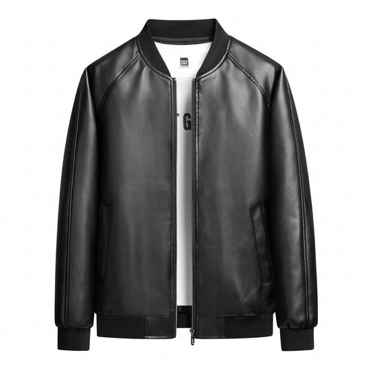 Gentleman Code - Cogiv | Glatte Gefütterte Lederjacke Herren