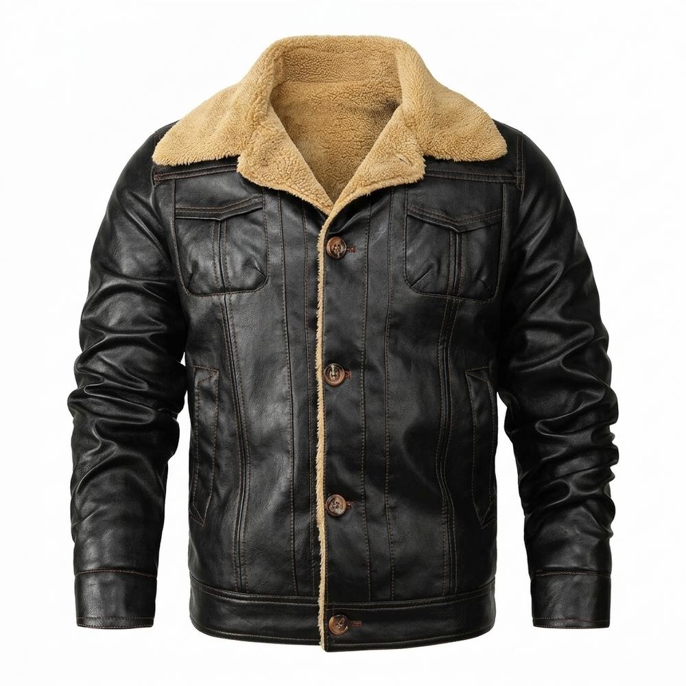 Gentleman Code - Yumuk | Gefüttert Geknöpft Lederjacke Herren