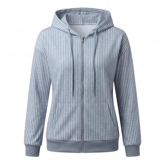 Gentleman Code - Lekor | Gestreift Langärmlig Hoodie Damen