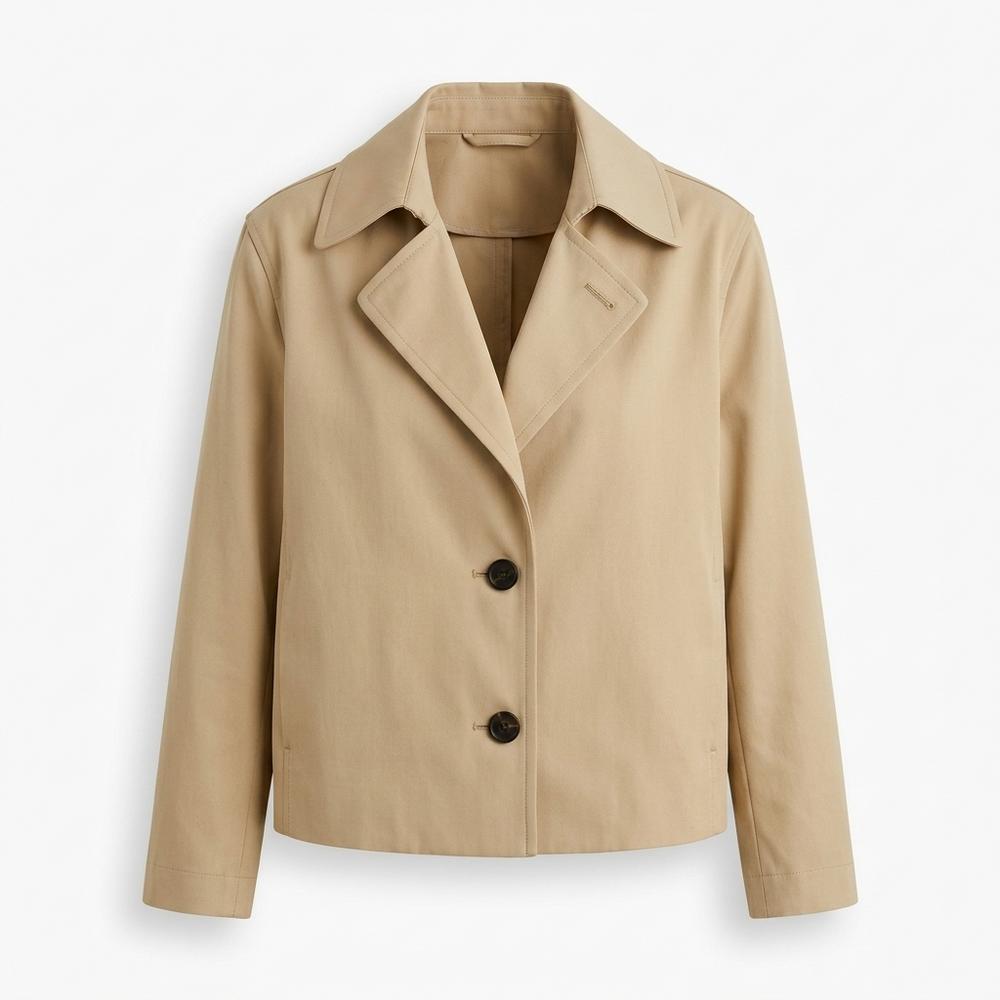 Nobleman Code - Cotit | Kurz Geschnittene Gabardine Jacke Damen