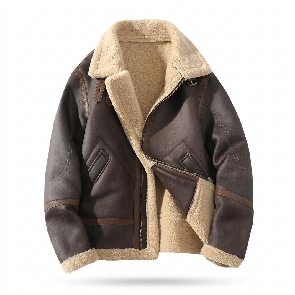 Nobleman Code - Kefud | Gefütterte Shearling Lederjacke Herren