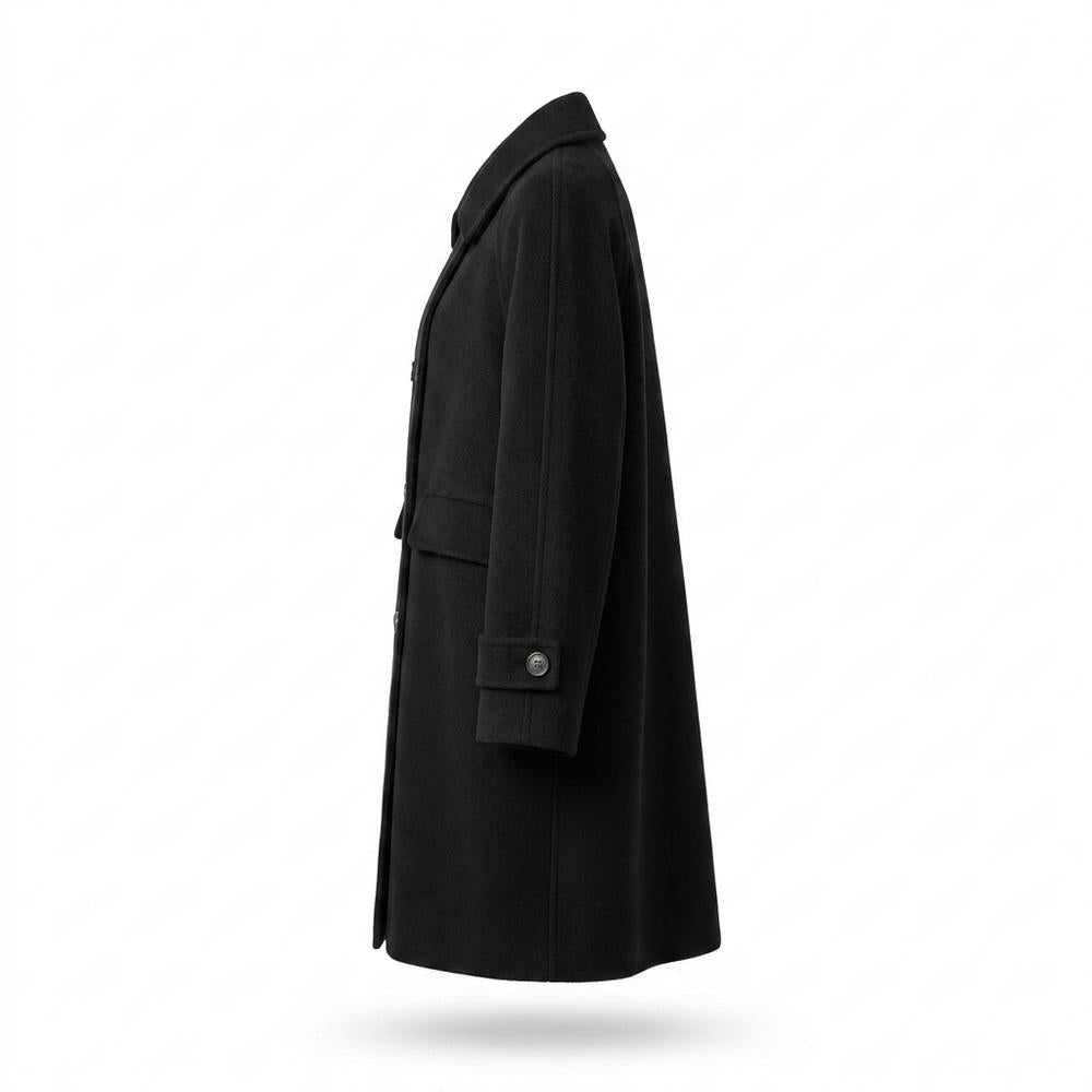 Nobleman Code - Sefot | Zweireihiger Wollartiger Mantel Damen