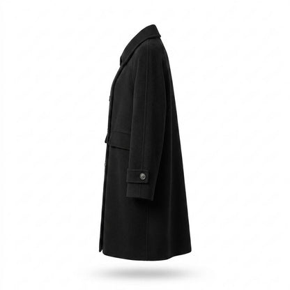 Nobleman Code - Sefot | Zweireihiger Wollartiger Mantel Damen