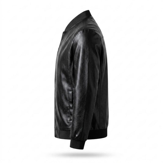 Nobleman Code - Sisud | Reißverschluss Stehkragen Lederjacke Herren