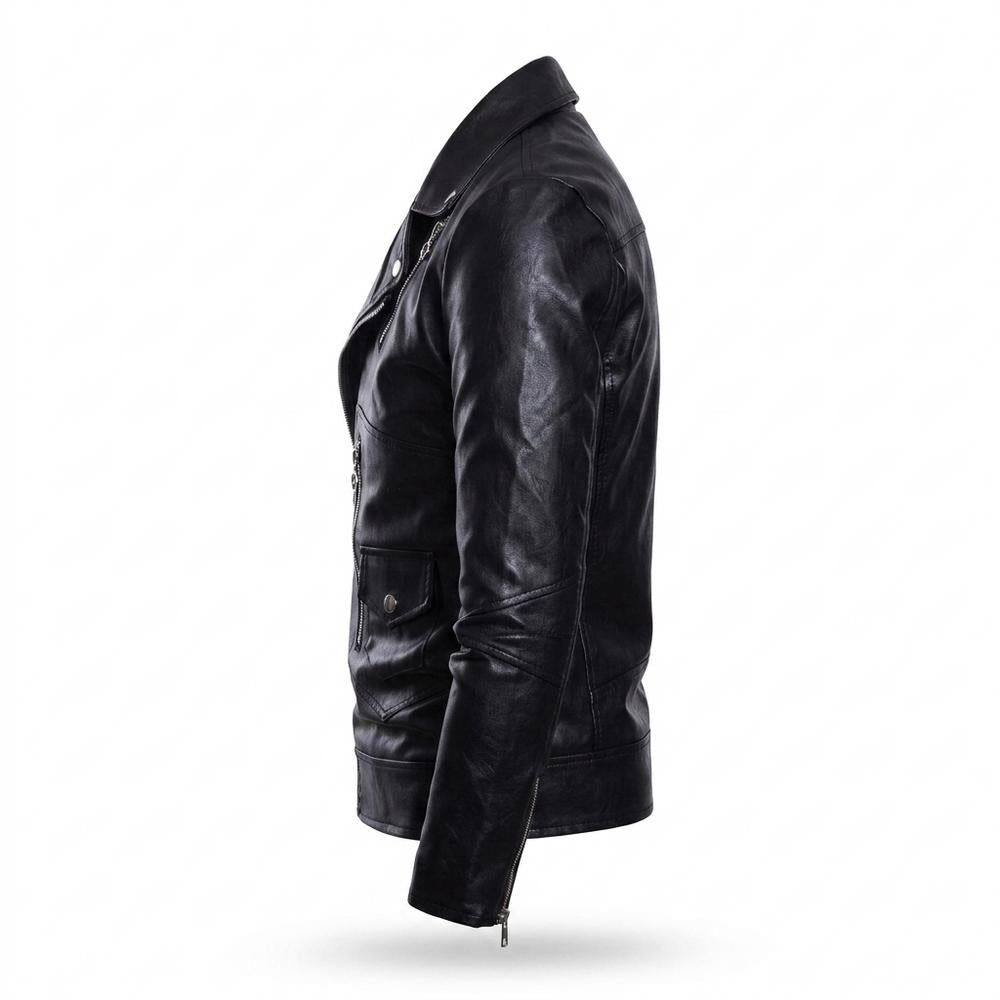 Gentleman Code - Yotak | Asymmetrisch Tailliert Lederjacke Herren