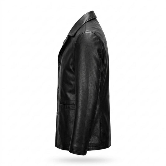 Gentleman Code - Cetit | Geknöpft Gefüttert Lederjacke Herren