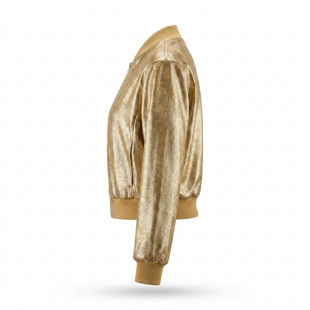 Gentleman Code - Munim | Metallische Kurzgeschnittene Jacke Damen