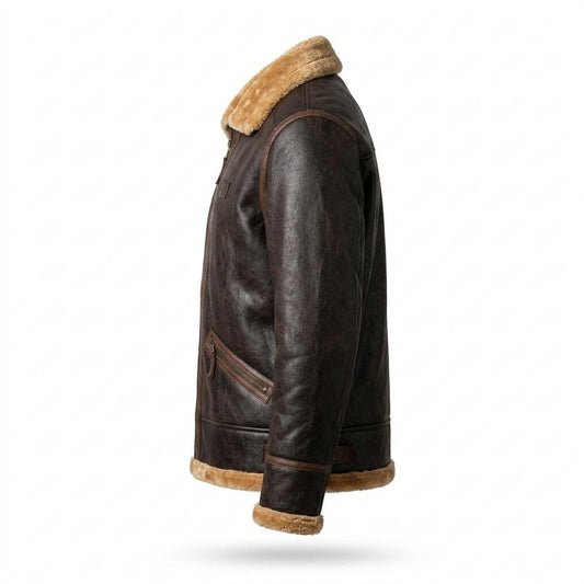 Gentleman Code - Aukod | Gefütterte Zweifarbige Lederjacke Herren