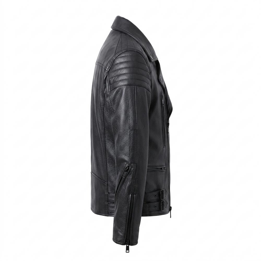 Gentleman Code - Lufav | Gesteppt Asymmetrisch Lederjacke Herren