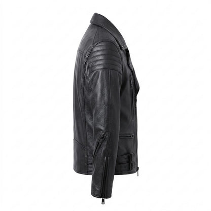 Gentleman Code - Lufav | Gesteppt Asymmetrisch Lederjacke Herren