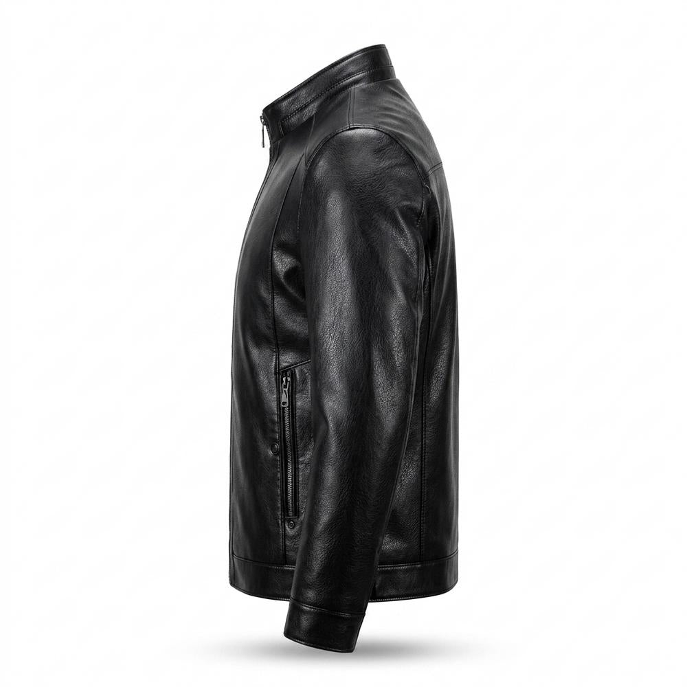 Gentleman Code - Kemor | Stehkragen Gefüttert Lederjacke Herren