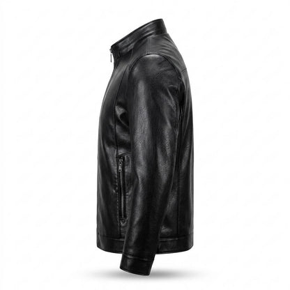 Gentleman Code - Kemor | Stehkragen Gefüttert Lederjacke Herren