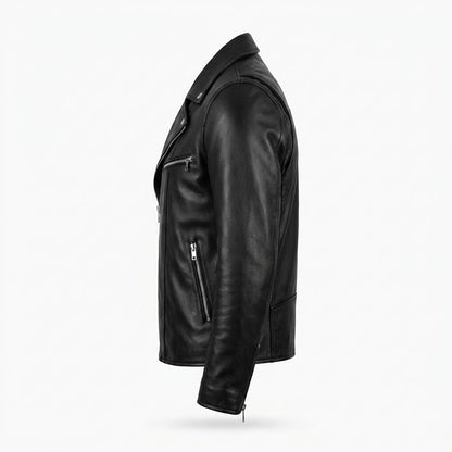 Gentleman Code - Lifok | Asymmetrisch Geknöpft Lederjacke Herren