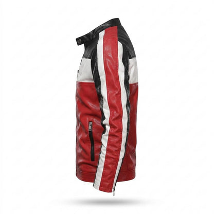 Gentleman Code - Sanal | Mehrfarbig Gesteppt Lederjacke Herren
