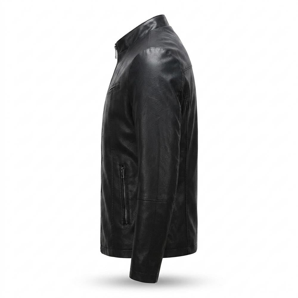 Gentleman Code - Aesis | Taillierte Kurzkragige Lederjacke Herren