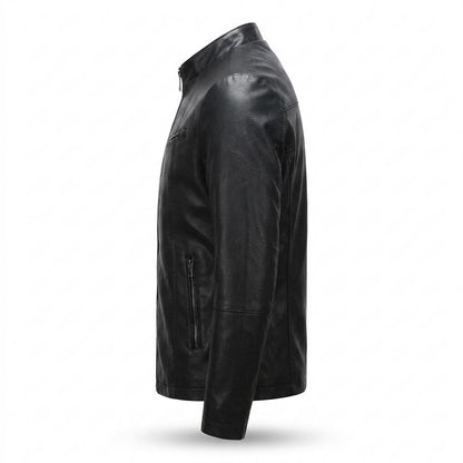 Gentleman Code - Aesis | Taillierte Kurzkragige Lederjacke Herren