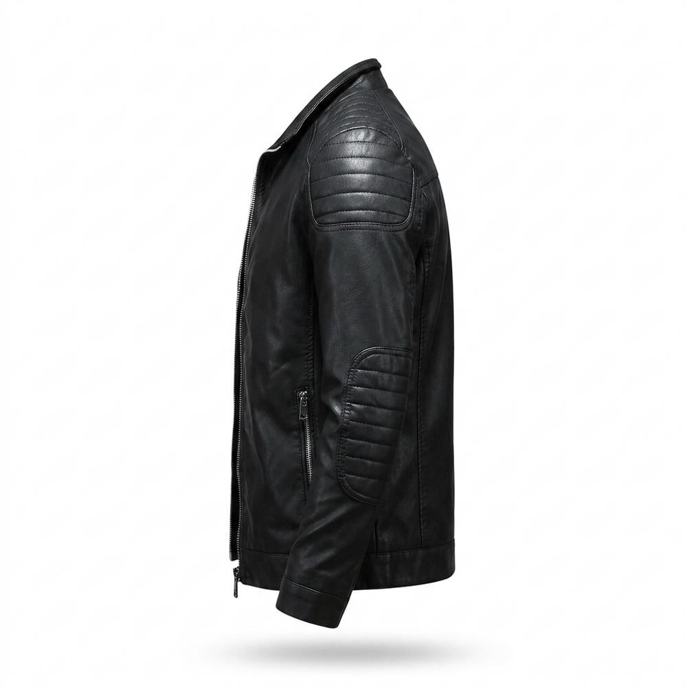 Gentleman Code - Kidik | Gesteppt Tailliert Lederjacke Herren