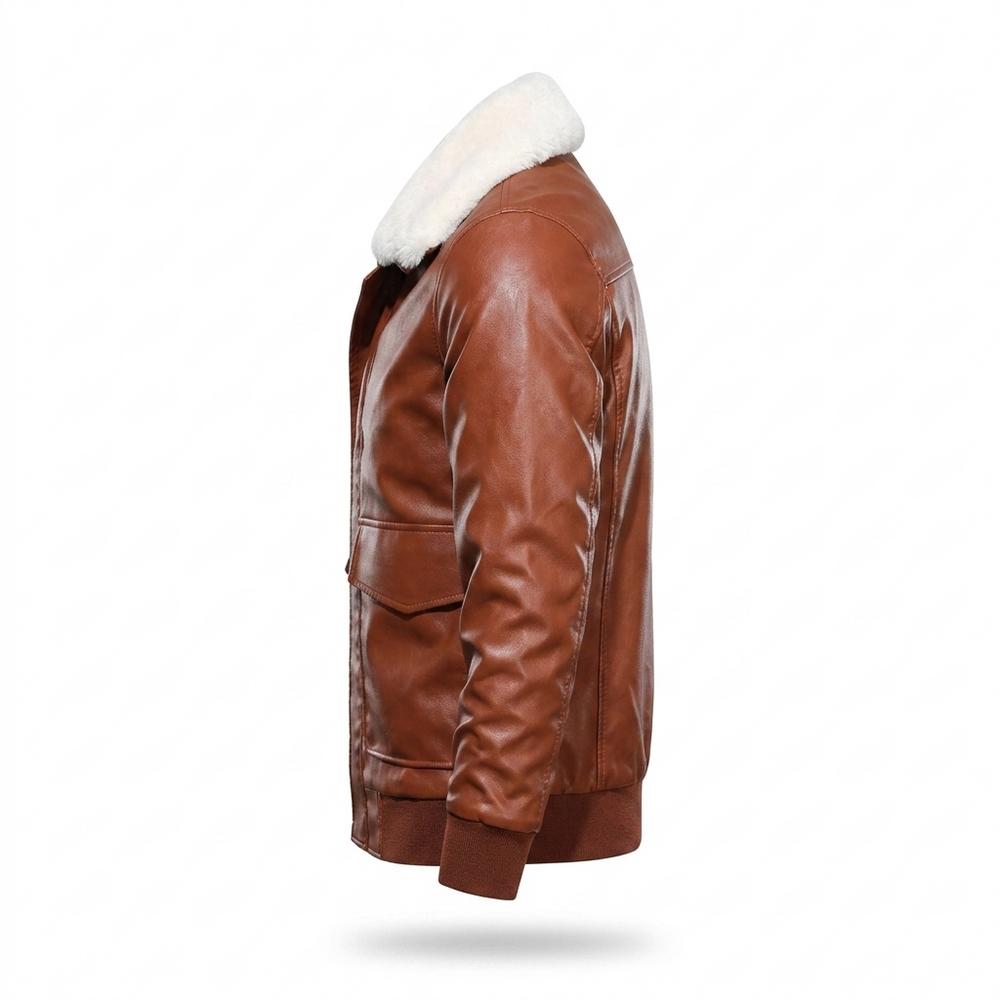 Gentleman Code - Nivat | Gefütterte Fellbesetzte Lederjacke Herren