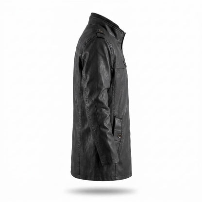Gentleman Code - Sesam | Gefütterter Gerader Ledermantel Herren