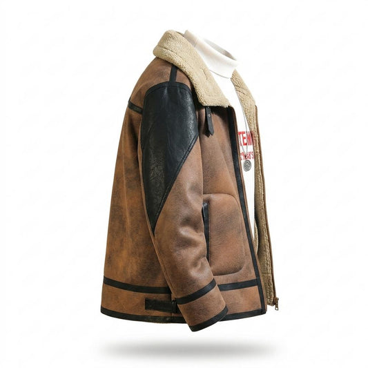 Nobleman Code - Vewid | Gefüttert Zweifarbig Lederjacke Herren