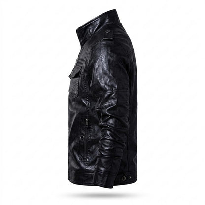 Gentleman Code - Tubol | Gefüttert Reißverschluss Lederjacke Herren