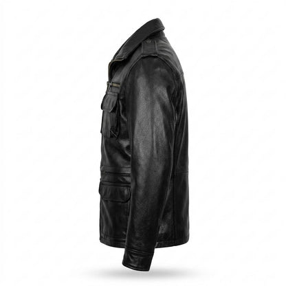 Gentleman Code - Yimos | Gefütterte Funktionale Lederjacke Herren