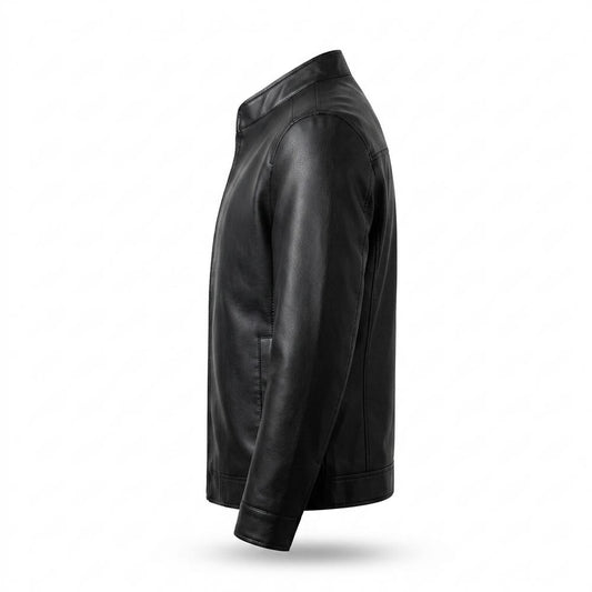Nobleman Code - Lesel | Körpernah Langärmlig Lederjacke Herren