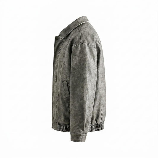 Nobleman Code - Torek | Verwaschen Kastig Lederjacke Unisex